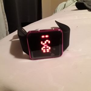 Digital Watch Red LED Watches Metal frame WristWat